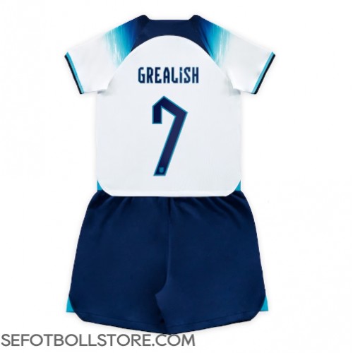 England Jack Grealish #7 Replika babykläder Hemmaställ Barn VM 2022 Kortärmad (+ korta byxor)